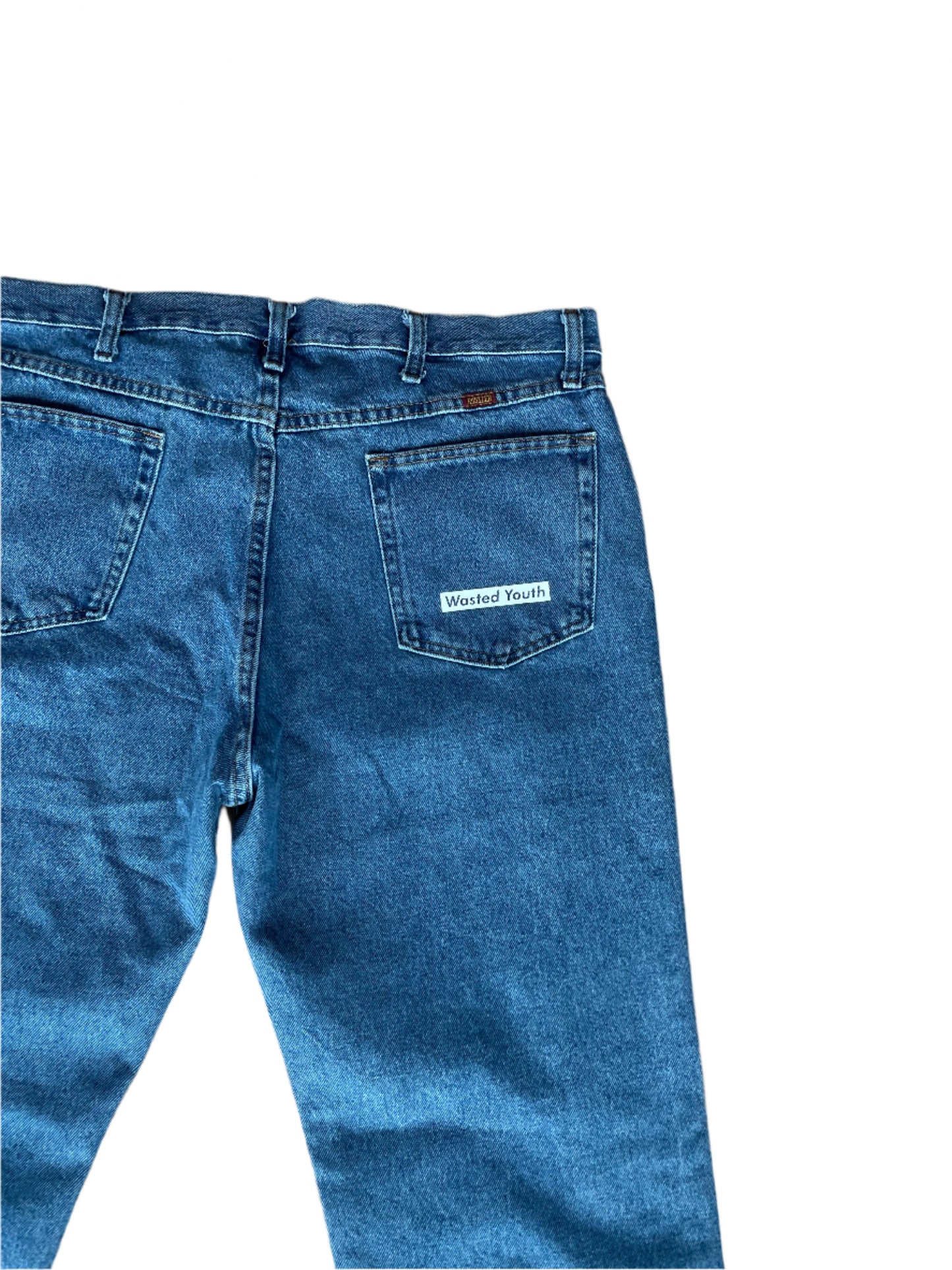 Distressed Blue Jeans