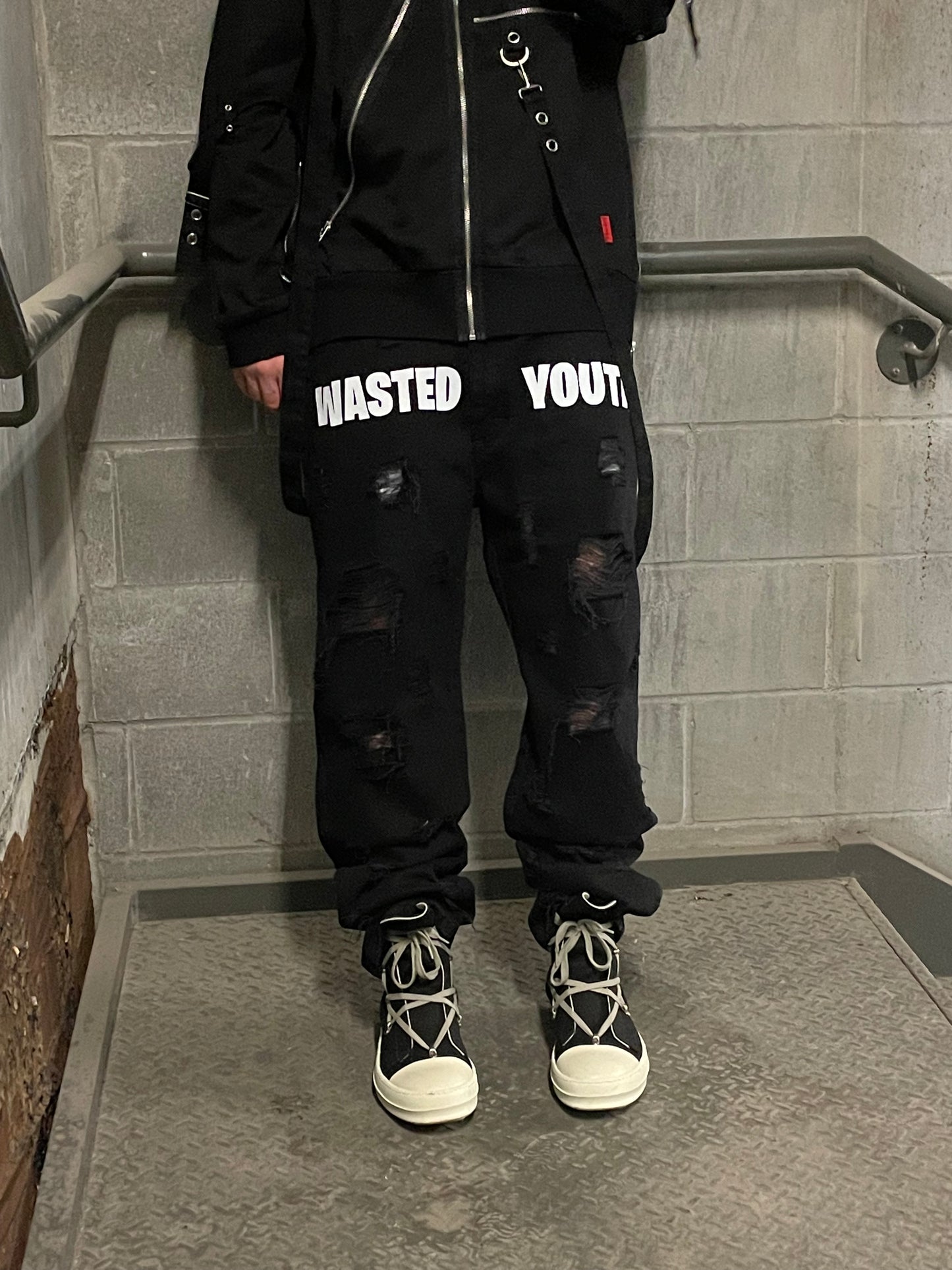Distressed Black Jeans