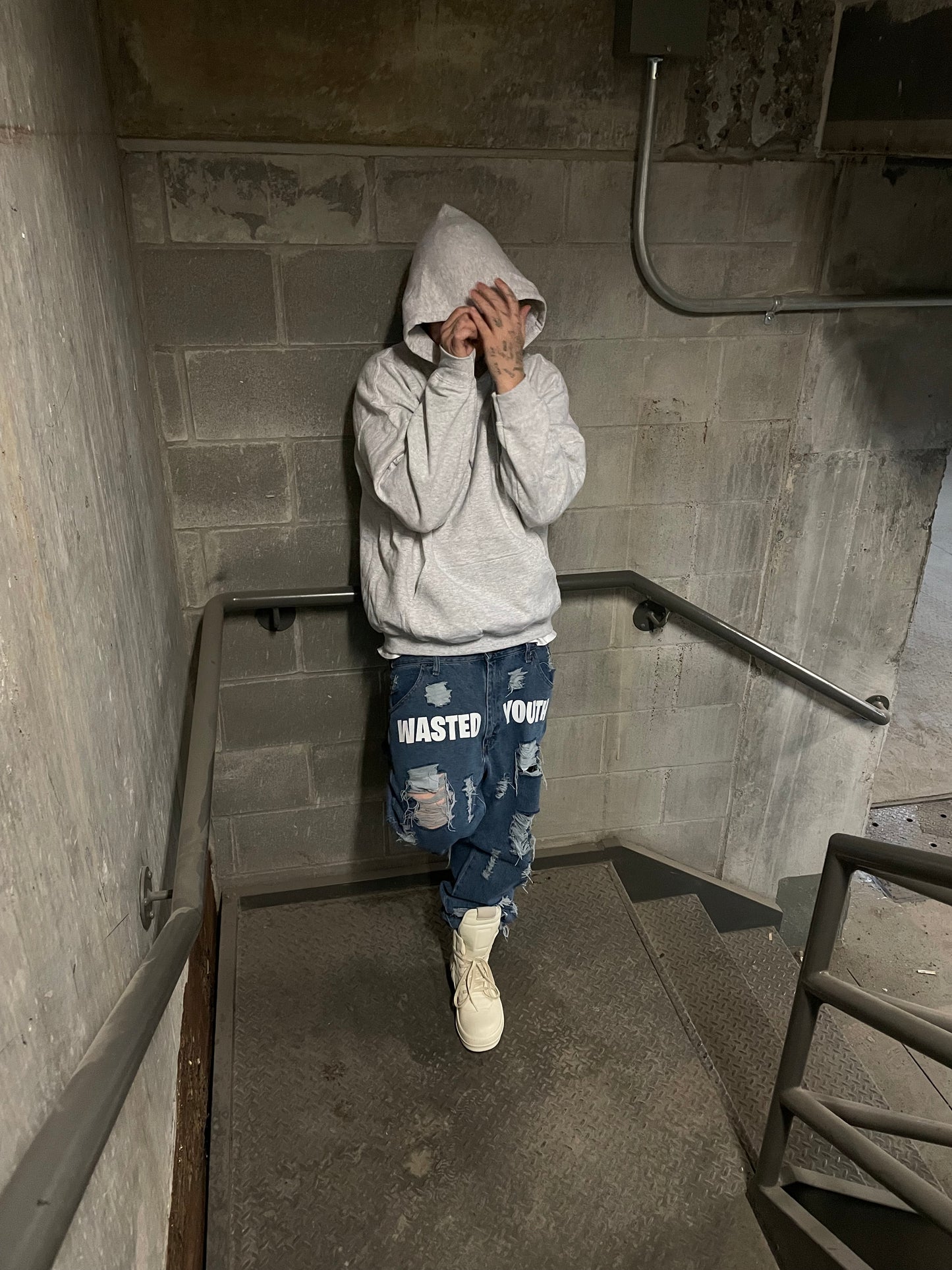 Distressed Blue Jeans