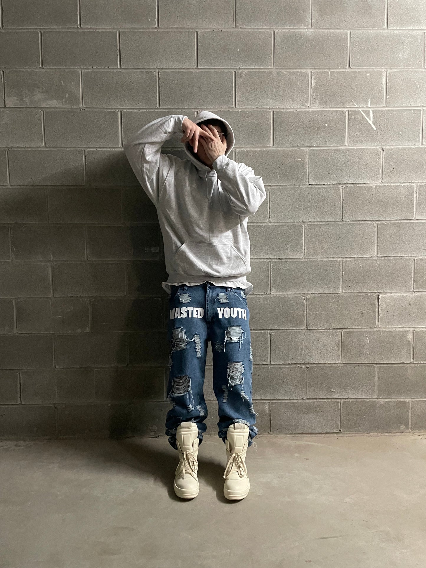 Distressed Blue Jeans